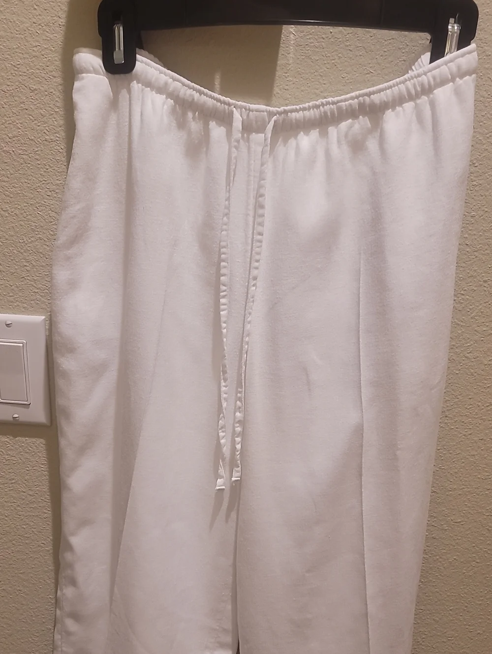 NWOT Abercrombie & Fitch Womens White Fully Lined 50% Linen Drawstring pants  S